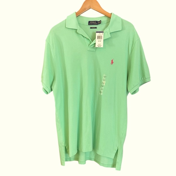 Men’s Custom fit NWT Ralph Lauren Polo shirt Sz XL Tyler Green Pink pony preppy - Picture 1 of 7